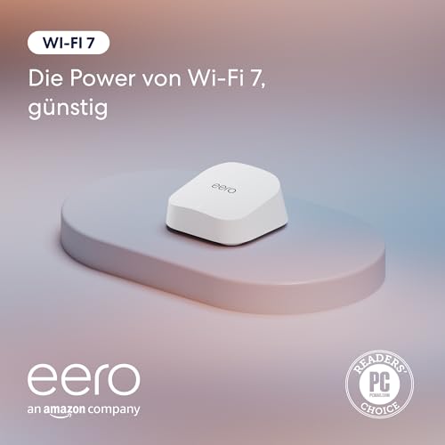 eero 7 Mesh-WLAN-Router – Wi-Fi 6, bis zu 2,5 Gbit/s, 190 m² Abdeckung, Einzelpack