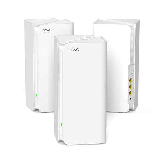 Tenda Nova MX15 Pro AX5400 Wi-Fi 6 Mesh WLAN System – 3er-Pack, Dualband, 9× Gigabit-Ports, Alexa-kompatibel