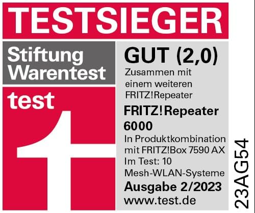 FRITZ!Repeater 6000 – Wi-Fi 6 Mesh Repeater mit Tri-Band & 2,5-Gigabit-LAN