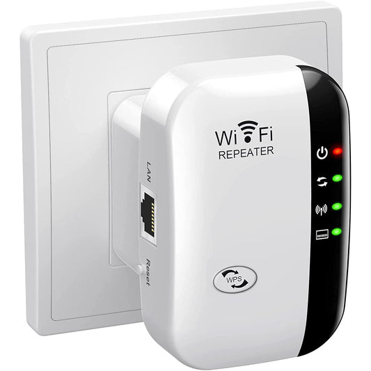 WiFi Extender Booster – WLAN Repeater bis 5000 sq.ft, AP-Modus, Ethernet-Port, 1-Tasten-Setup
