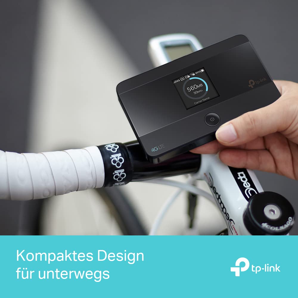 TP-Link M7350 Mobiler 4G LTE Hotspot – AC150, 2000mAh Akku, LCD, EU-SIM kompatibel, Schwarz
