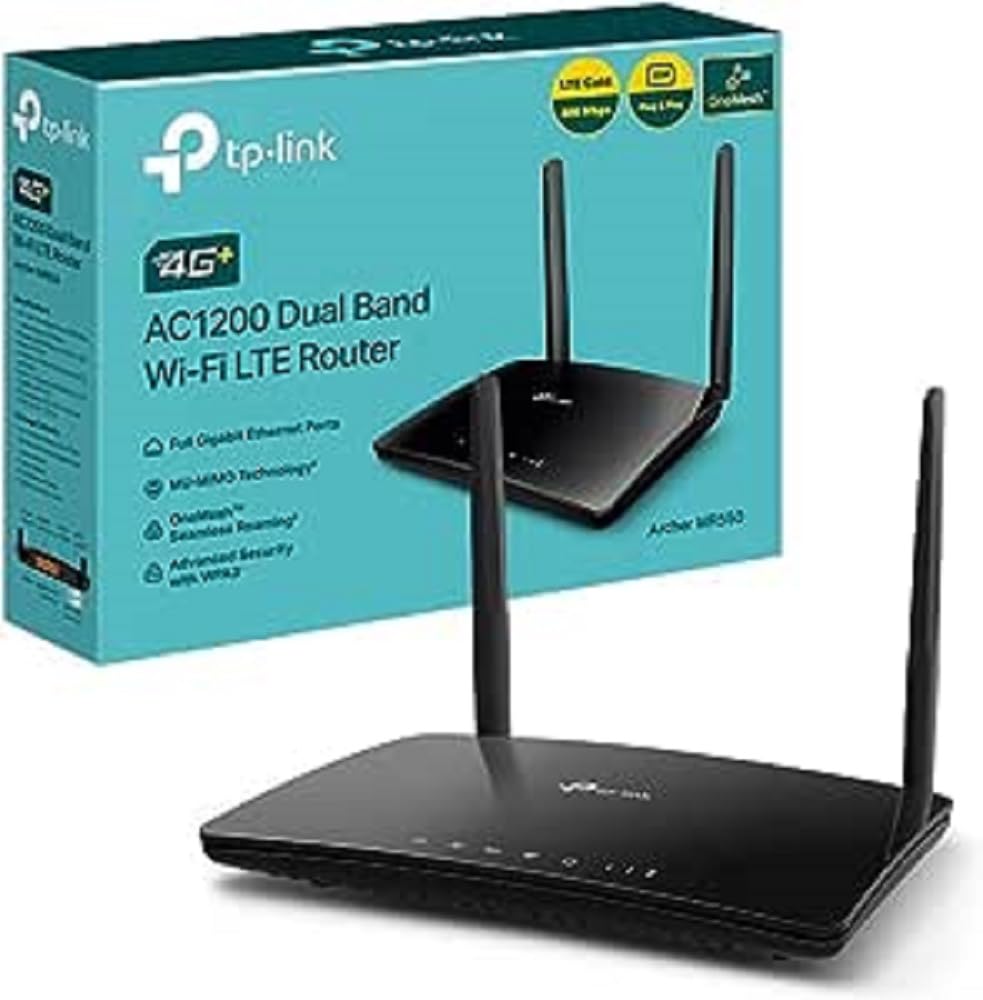 TP-Link Archer MR550 LTE Router + RE330 WLAN Repeater – Dual-Band AC1200, 4G+ Cat6, 300 Mbit/s