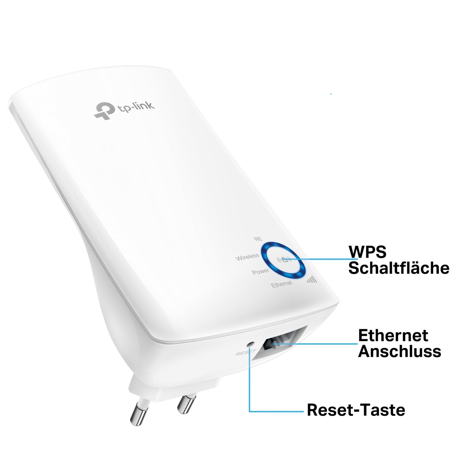 TP-Link TL-WA850RE WLAN-Repeater – 300 Mbit/s, Ethernet-Port, App-Steuerung, AP-Modus, Weiß