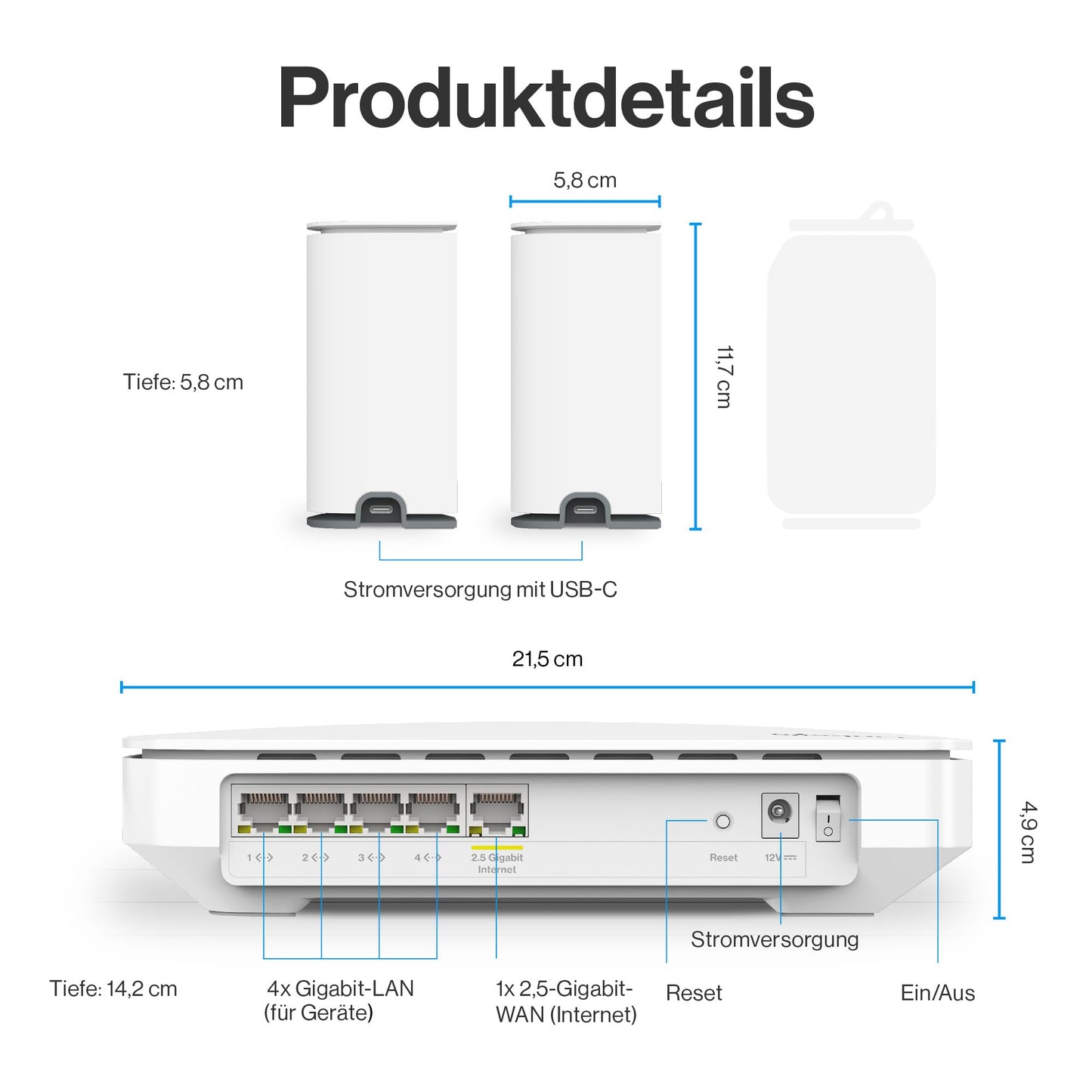 Linksys Velop Micro 6 Wi-Fi 6 Mesh-System – Dual-Band, bis 3 Gbit/s, 465 m² Abdeckung, 3er Pack