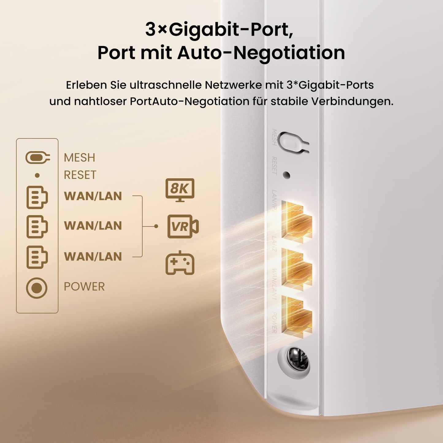 Tenda Nova ME3 Pro Wi-Fi 7 Mesh System (BE3600 Dualband 2882Mbit/s 5GHz, 688Mbit/s 2,4GHz) 3X Gigabit-Ports pro Einheit, NFC, 4K-QAM, WPA3, empfohlen für Häuser mit 3-4 Schlafzimmern, 3er-Pack