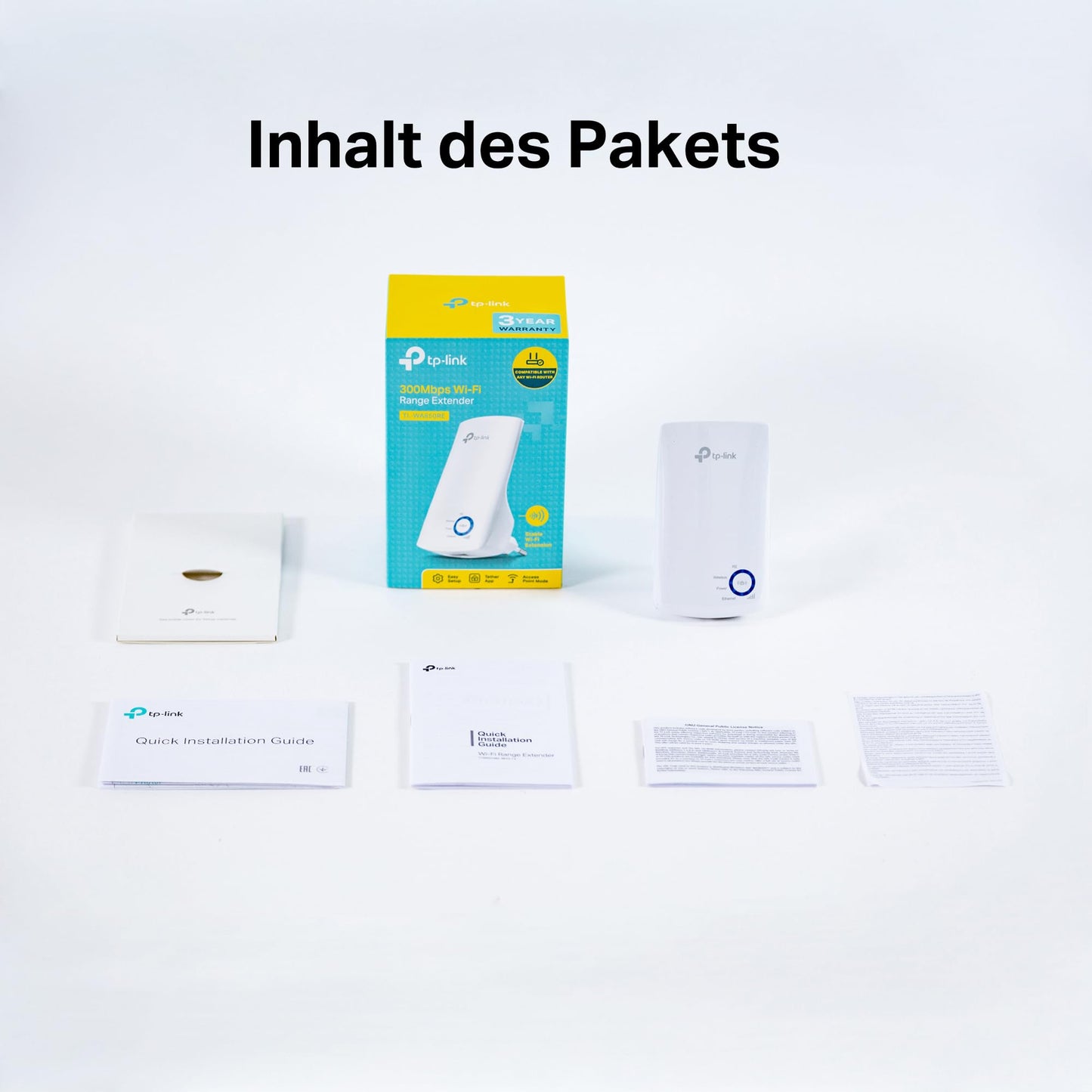 TP-Link TL-WA850RE WLAN-Repeater – 300 Mbit/s, Ethernet-Port, App-Steuerung, AP-Modus, Weiß