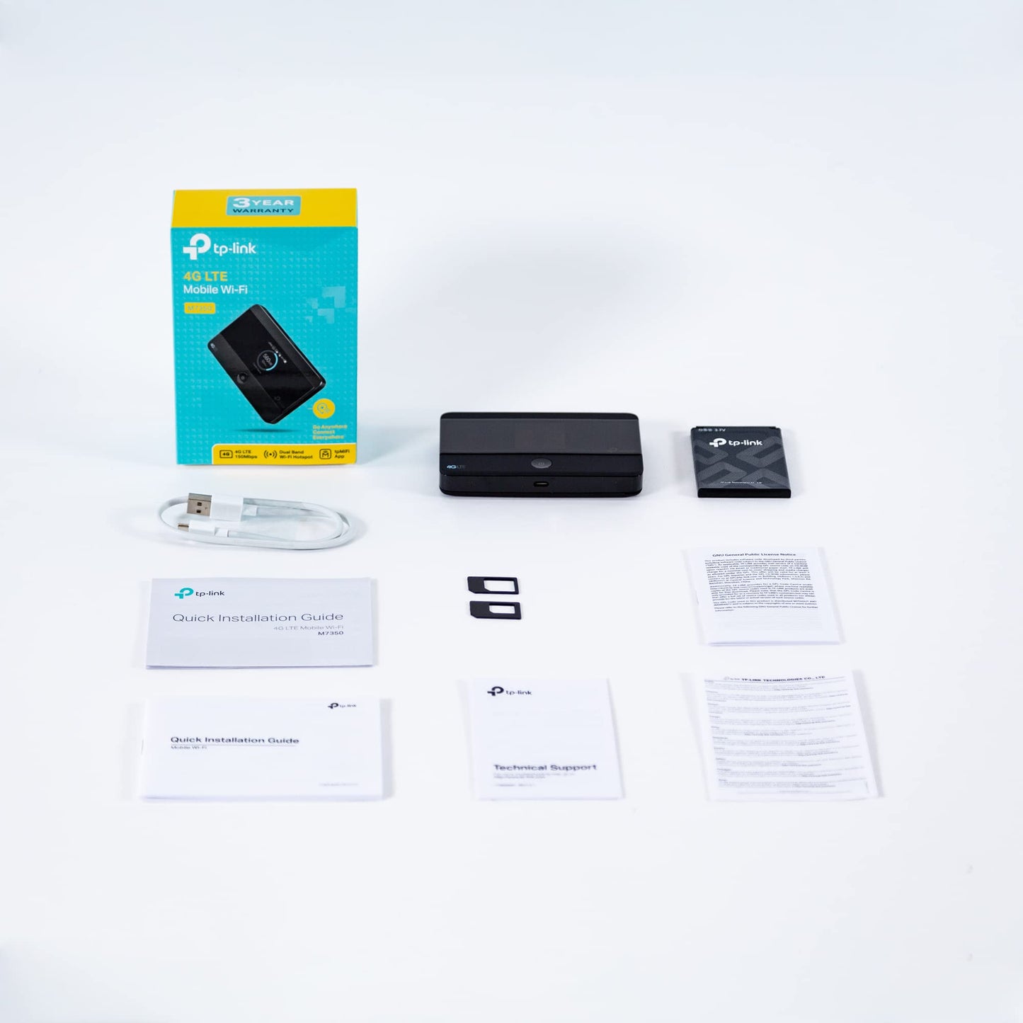 TP-Link M7350 Mobiler 4G LTE Hotspot – AC150, 2000mAh Akku, LCD, EU-SIM kompatibel, Schwarz