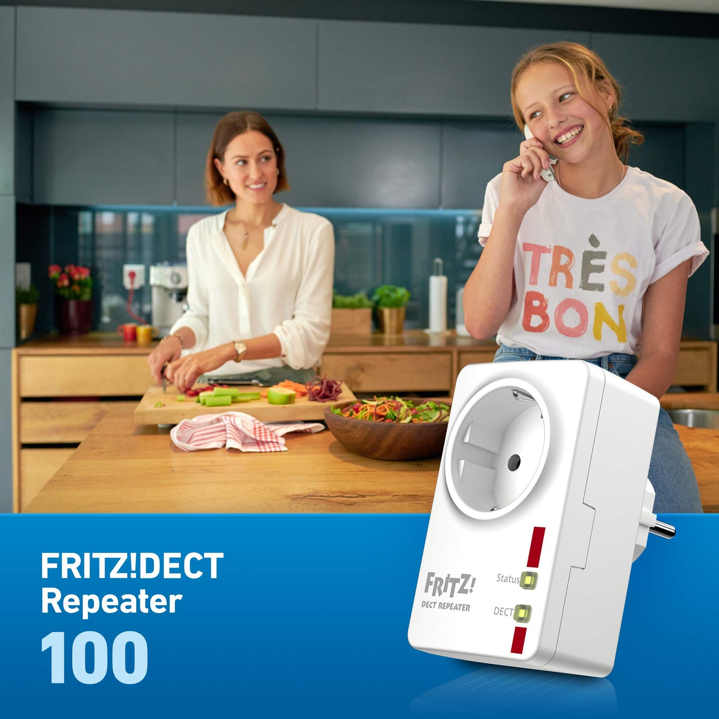 FRITZ!DECT Repeater 100 – DECT-Reichweitenverstärker für FRITZ!Box