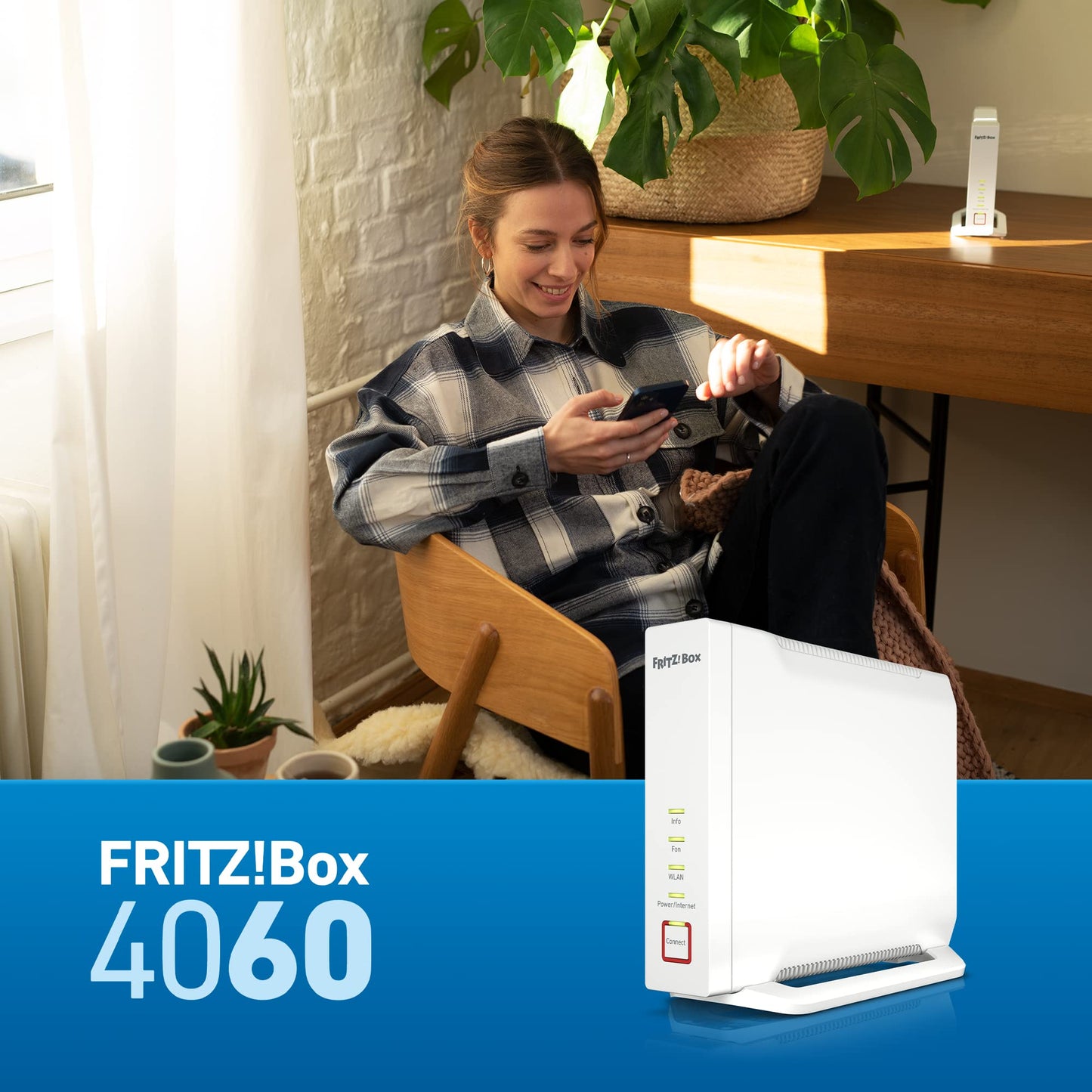 FRITZ!Box 4060 Wi-Fi 6 Router – Mesh, 3x Gigabit-LAN, DECT, USB 3.0