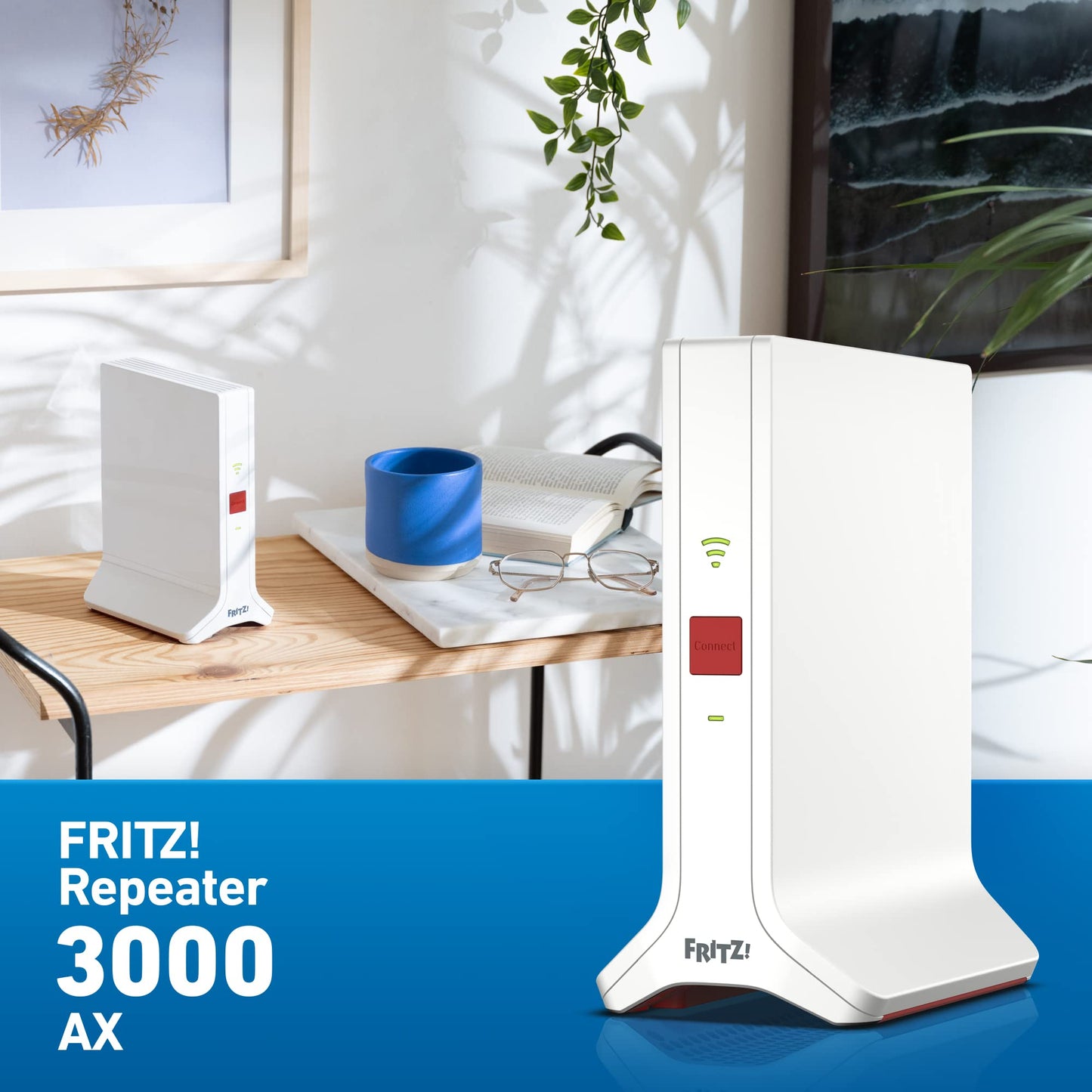 FRITZ!Repeater 3000 AX – Triband WLAN Repeater mit Wi-Fi 6, bis 4200 MBit/s