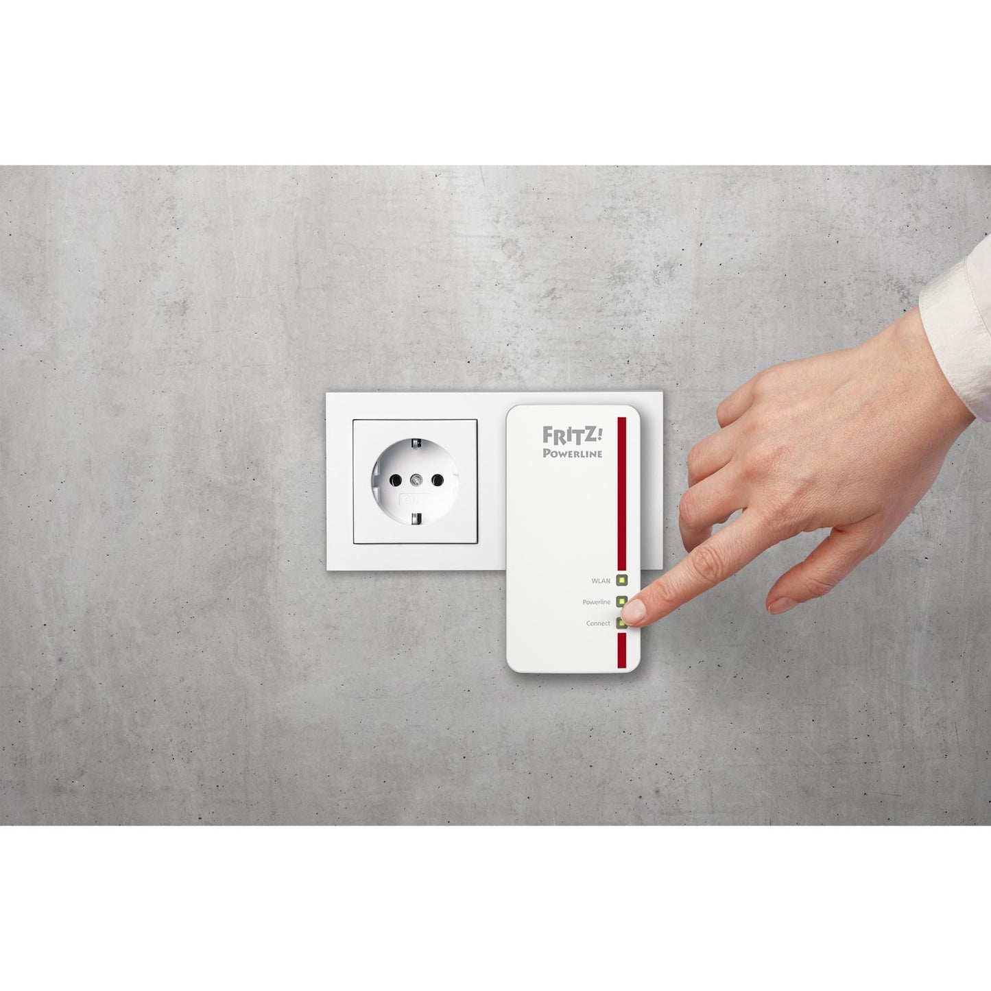 AVM FRITZ!Powerline 1260E Single-Adapter – 1.200 MBit/s, WLAN-Access Point, Mesh, Gigabit