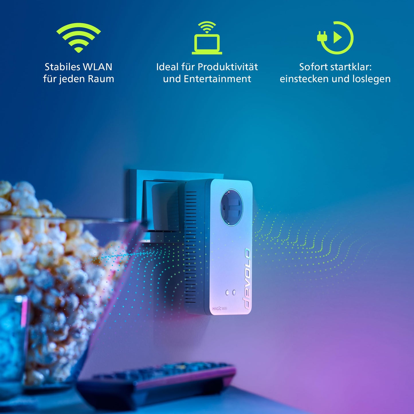 devolo Magic 2 WiFi 6 Starter Kit – WLAN Powerline, bis 3.000 MBit/s, 2x Gigabit-LAN, Mesh