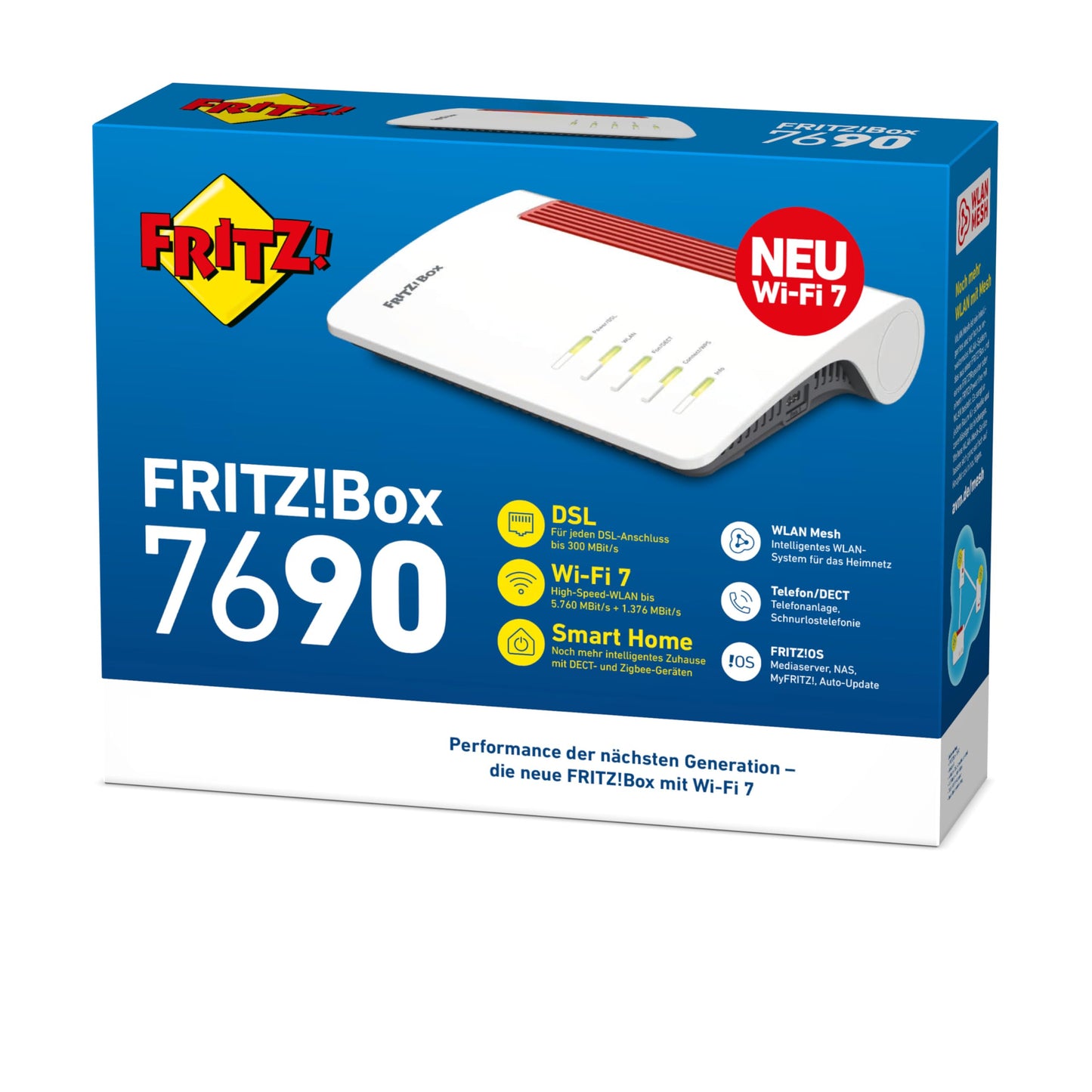 FRITZ!Box 7690 – Wi-Fi 7 DSL-Router mit Mesh, Smart-Home & DECT-Unterstützung