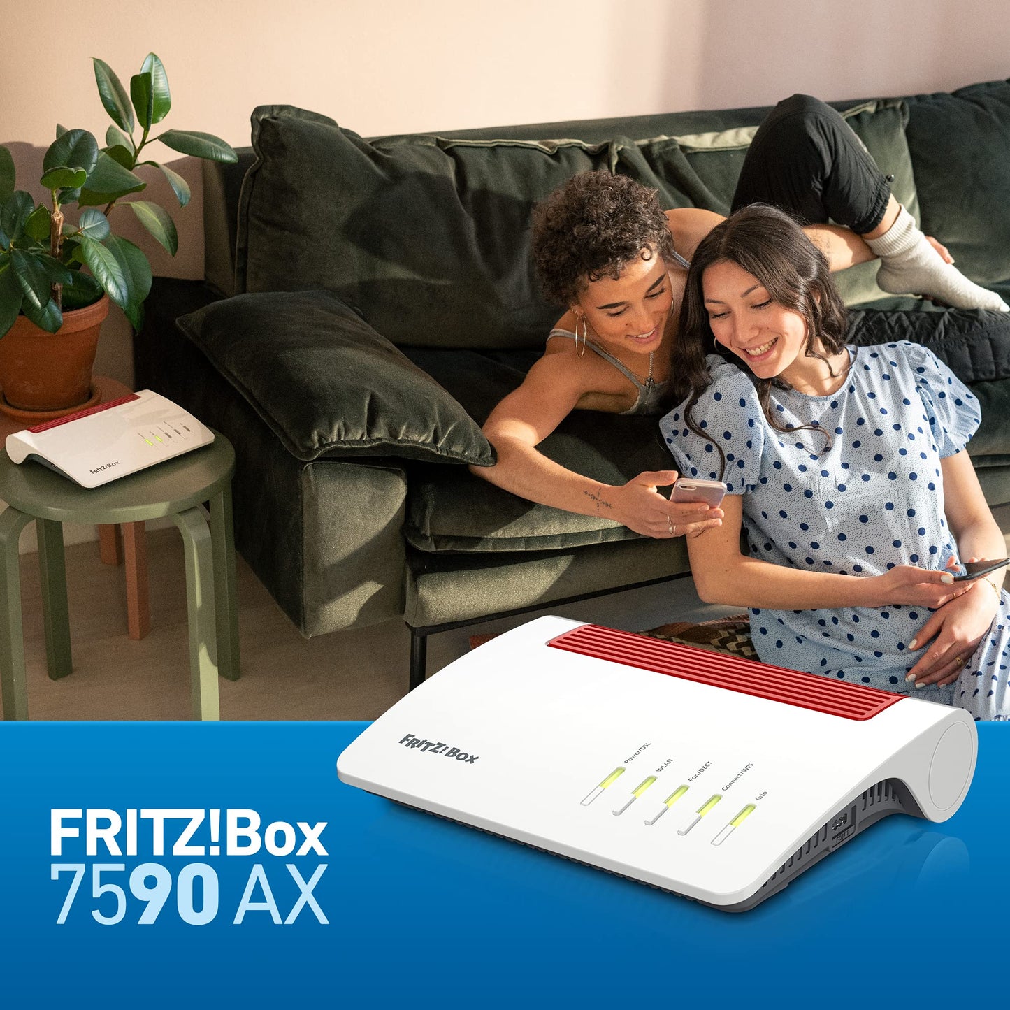FRITZ!Box 7590 AX – Wi-Fi 6 DSL-Router mit Mesh, DECT & USB