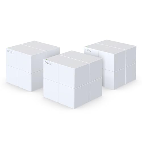 Tenda Nova MW6 Mesh WLAN Set – AC1200 Dual-Band, 3er-Pack, 6× Gigabit-Ports, App-Steuerung, WPA2