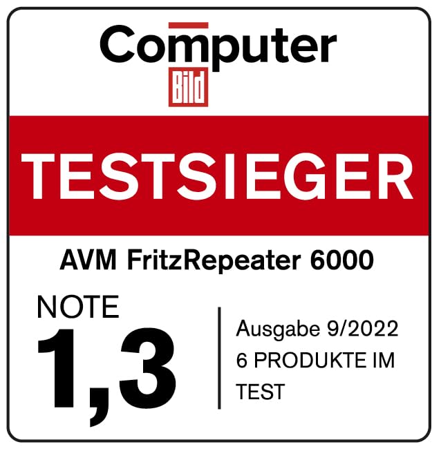 FRITZ!Repeater 6000 – Wi-Fi 6 Mesh Repeater mit Tri-Band & 2,5-Gigabit-LAN