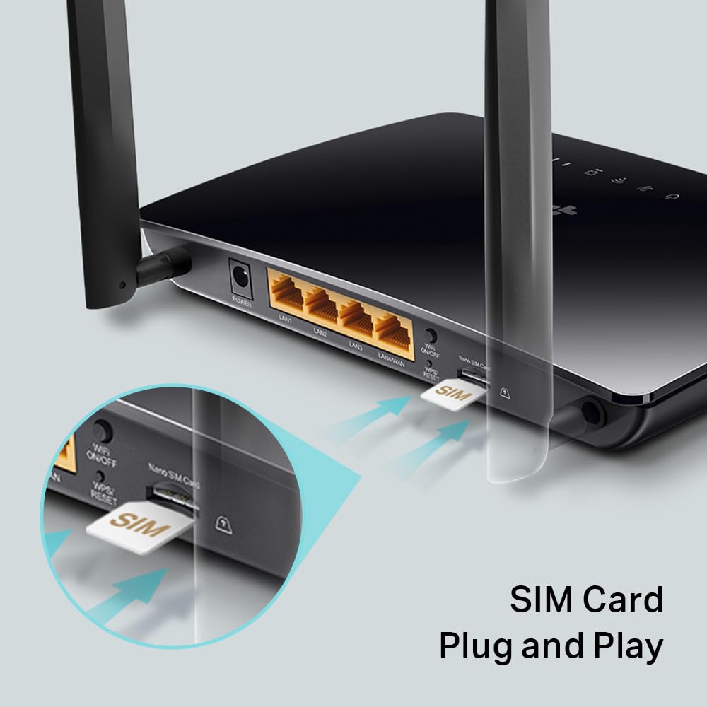 TP-Link Archer MR402 LTE Router – Dual-Band AC1200, 4G SIM, 150 Mbit/s, 4 LAN-Ports, Plug & Play, MU-MIMO, OneMesh