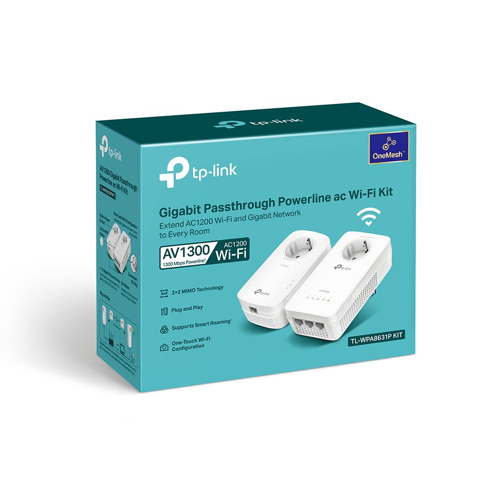 TP-Link TL-WPA8631P KIT – AC1200 WLAN Powerline Adapter Set, 3x Gigabit, Steckdose