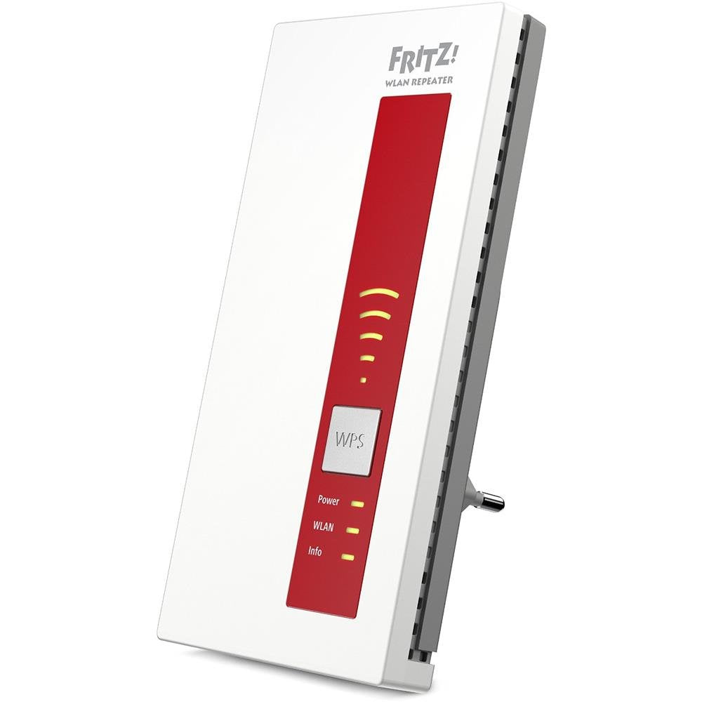 AVM FRITZ!WLAN Repeater 1160 – Dual-WLAN AC+N, 866 MBit/s (5 GHz) & 300 MBit/s (2,4 GHz), Rot/Weiß