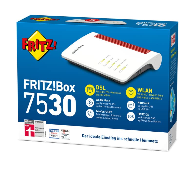 FRITZ!Box 7530 WLAN AC+N Router – VDSL, Mesh & DECT
