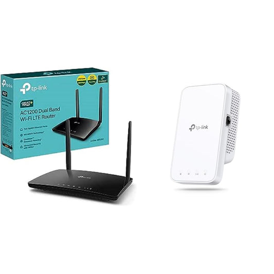 TP-Link Archer MR550 LTE Router + RE330 WLAN Repeater – Dual-Band AC1200, 4G+ Cat6, 300 Mbit/s
