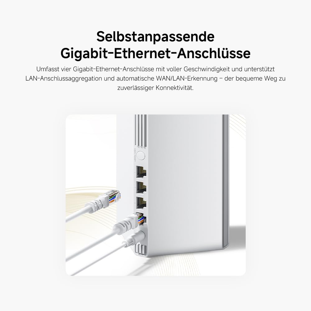 WLAN-Router WiFi 6 AX3000 – Gigabit-Ports, Integriertes Mesh, Hohe Geschwindigkeit