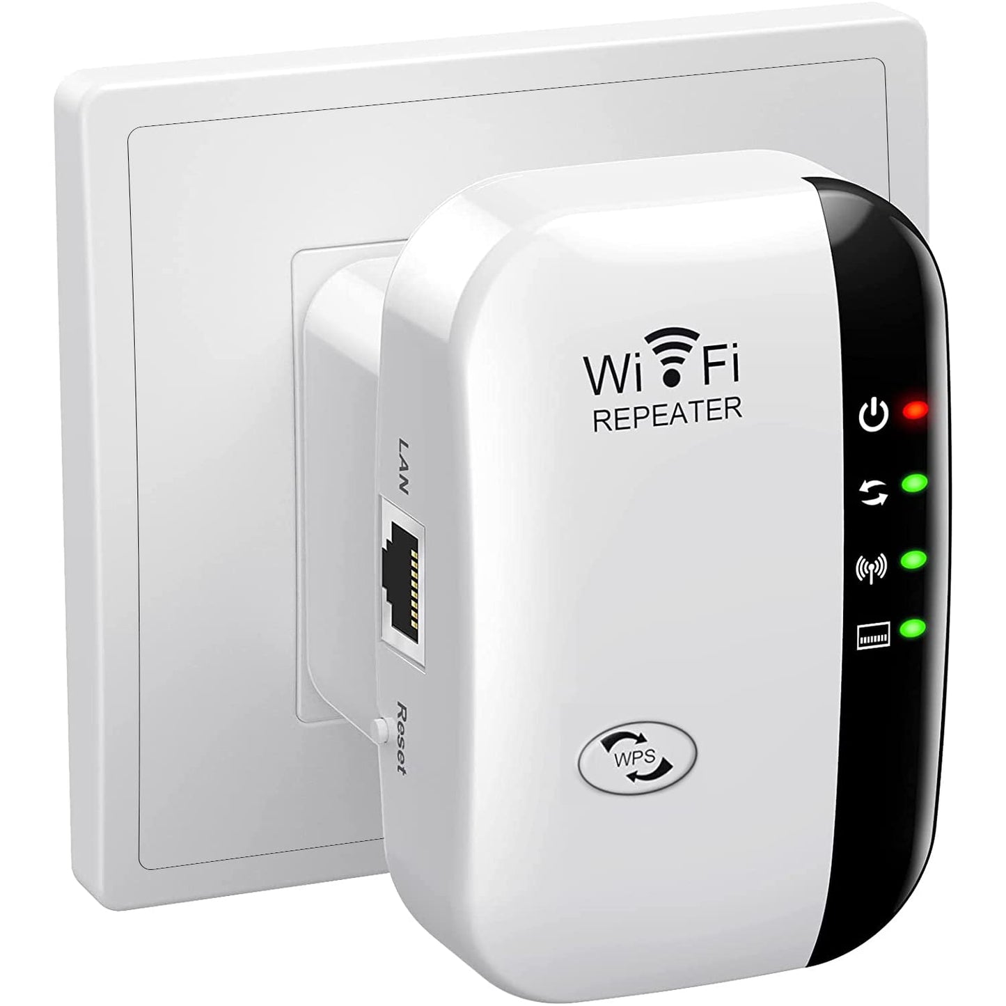 WiFi Extender Booster – WLAN Repeater bis 5000 sq.ft, AP-Modus, Ethernet-Port, 1-Tasten-Setup