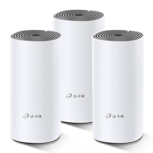 TP-Link Deco E4 Mesh WLAN Set (3er-Pack) – AC1200 Dual-Band, 6× 100 Mbit/s LAN, HomeCare & Kindersicherung