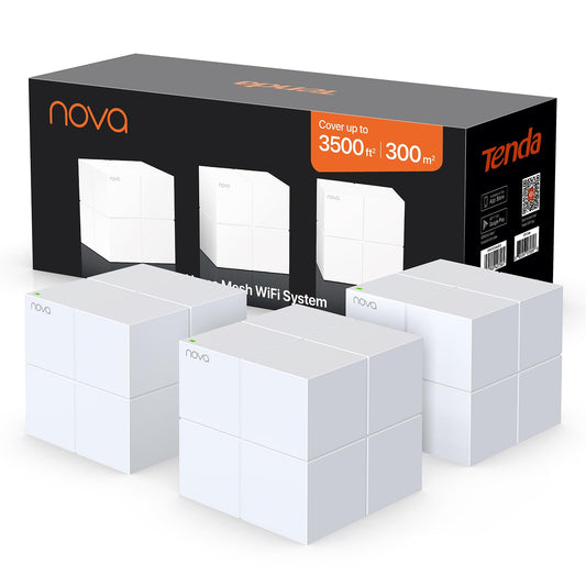 Tenda Nova MW6 Mesh WLAN Set – AC1200 Dual-Band, 3er-Pack, 6× Gigabit-Ports, App-Steuerung, WPA2
