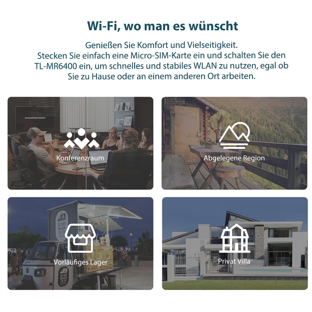 TP-Link TL-MR6400 4G LTE Router mit SIM-Karten-Slot, WLAN N300