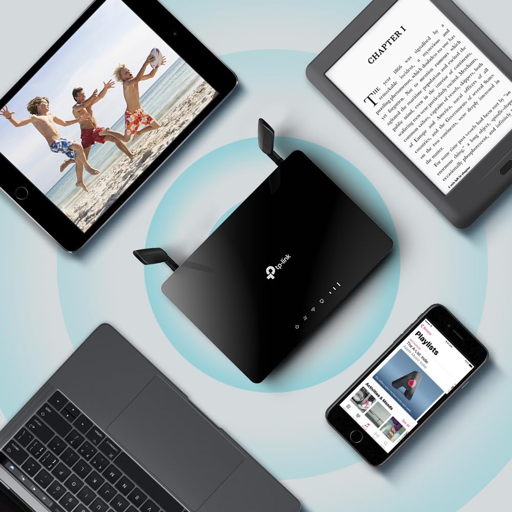 TP-Link Archer MR402 LTE Router – Dual-Band AC1200, 4G SIM, 150 Mbit/s, 4 LAN-Ports, Plug & Play, MU-MIMO, OneMesh