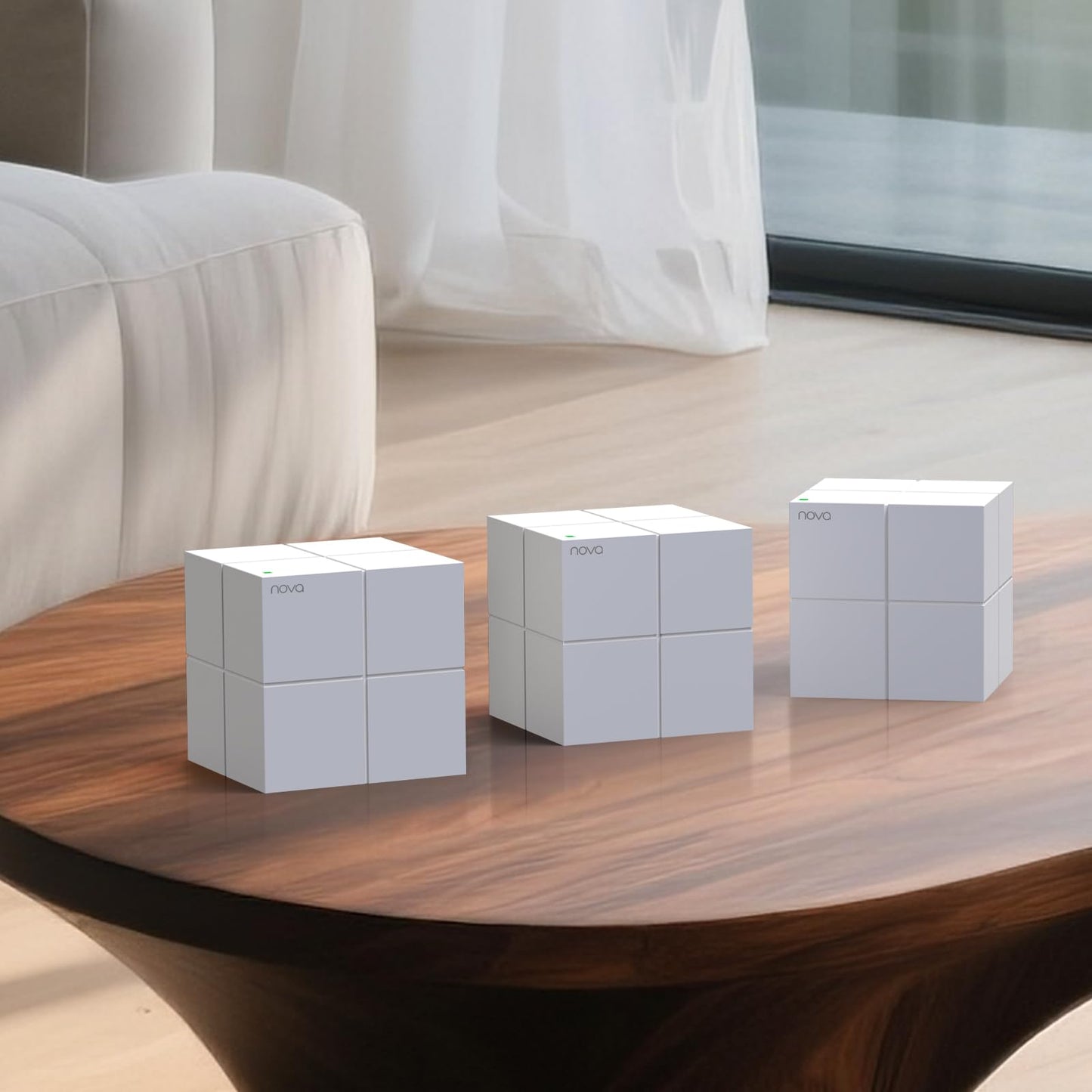 Tenda Nova MW6 Mesh WLAN Set – AC1200 Dual-Band, 3er-Pack, 6× Gigabit-Ports, App-Steuerung, WPA2