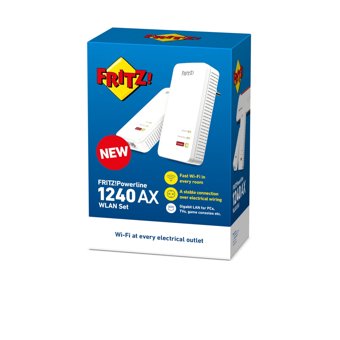 AVM FRITZ!Powerline 1240 AX WLAN Set – Powerline & Wi-Fi 6, Mesh, 1.200 MBit/s