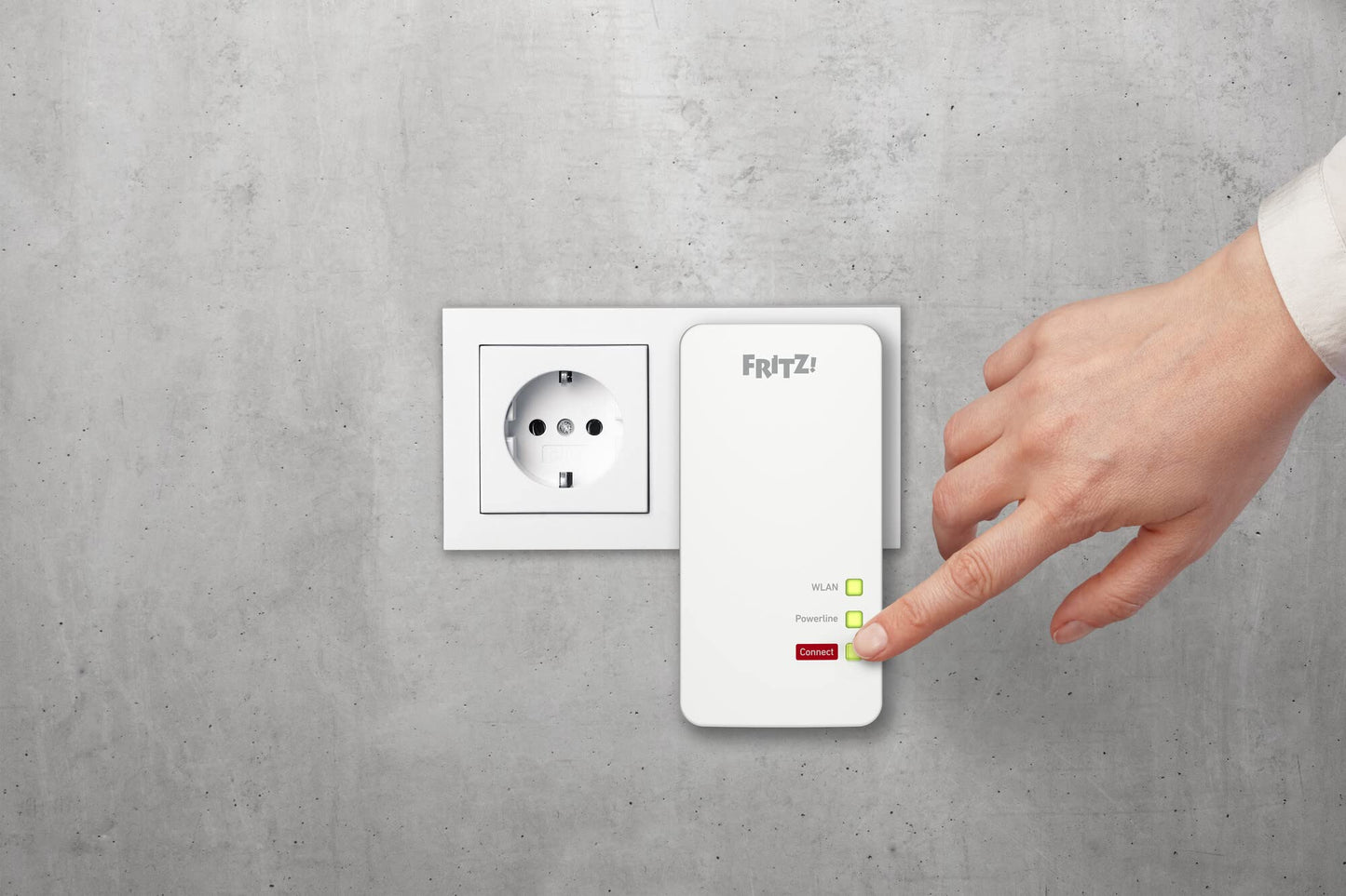 FRITZ!Powerline 1260 Single-Adapter – 1.200 MBit/s, WLAN-Access Point, Media-Streaming & NAS