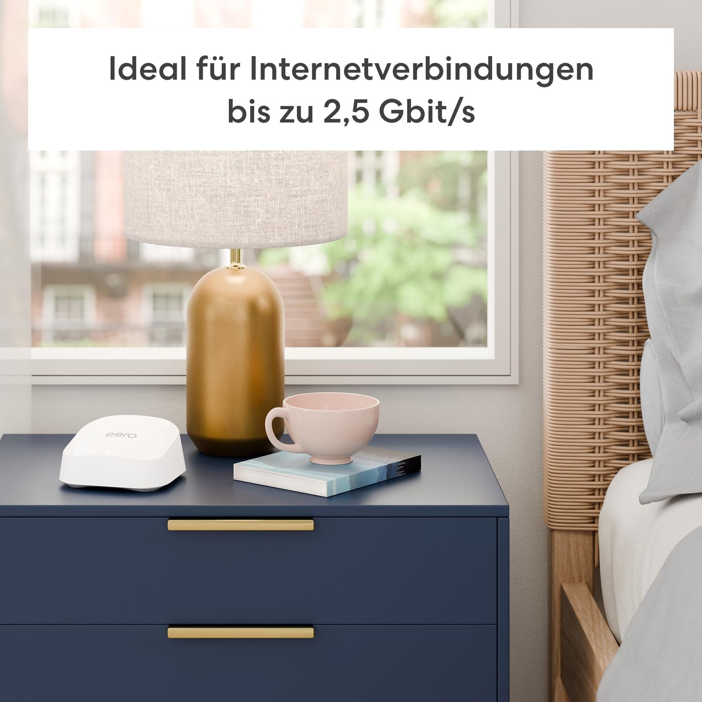 eero 7 Mesh-WLAN-Router – Wi-Fi 6, bis zu 2,5 Gbit/s, 190 m² Abdeckung, Einzelpack
