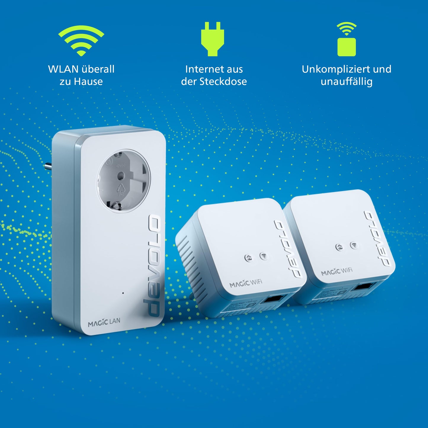 devolo Magic 1 WiFi mini Multiroom Kit – WLAN Powerline Adapter 1× LAN, 1.200 Mbit/s, Weiß