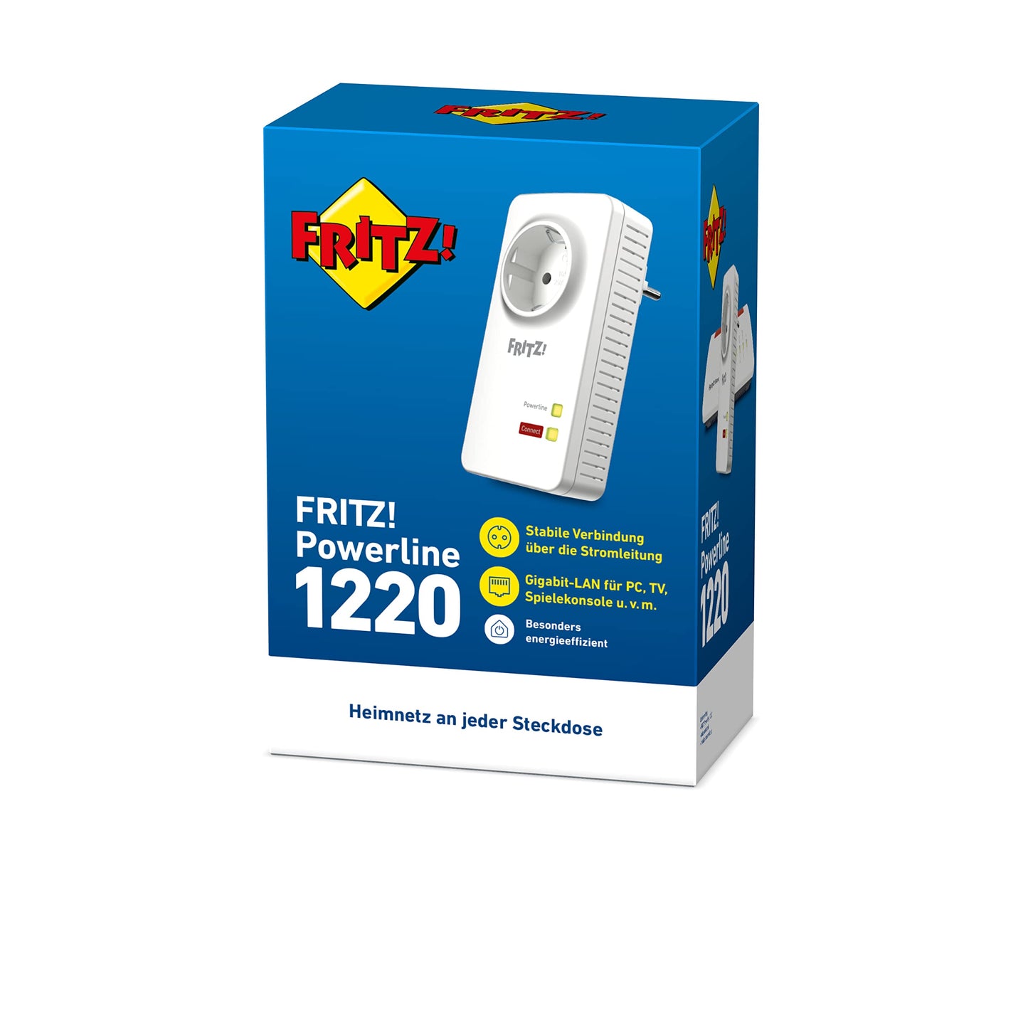 FRITZ!Powerline 1220 – 1.200 MBit/s, 2× Gigabit-LAN, ideal für NAS & HD