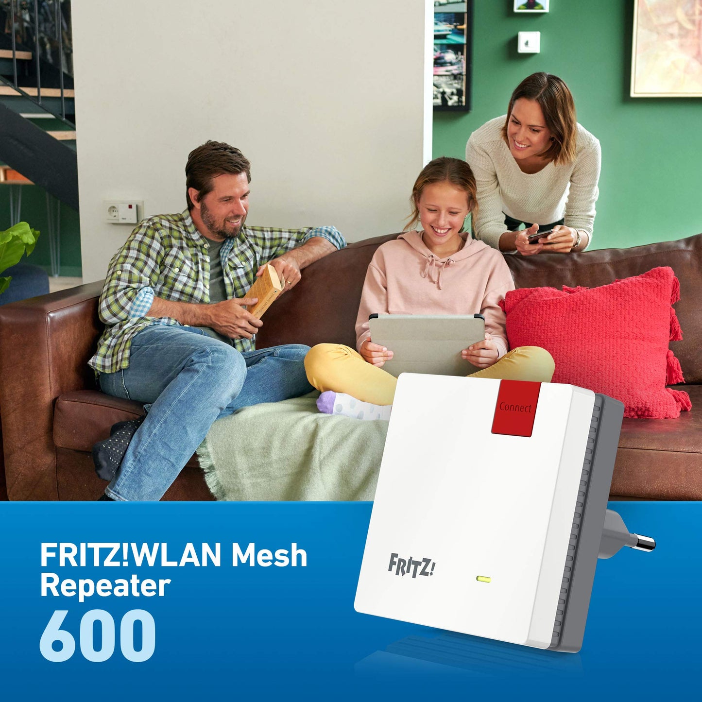 FRITZ!WLAN Mesh Repeater 600 – Kompakter WLAN-Verstärker mit bis zu 600 MBit/s & WPS-Funktion