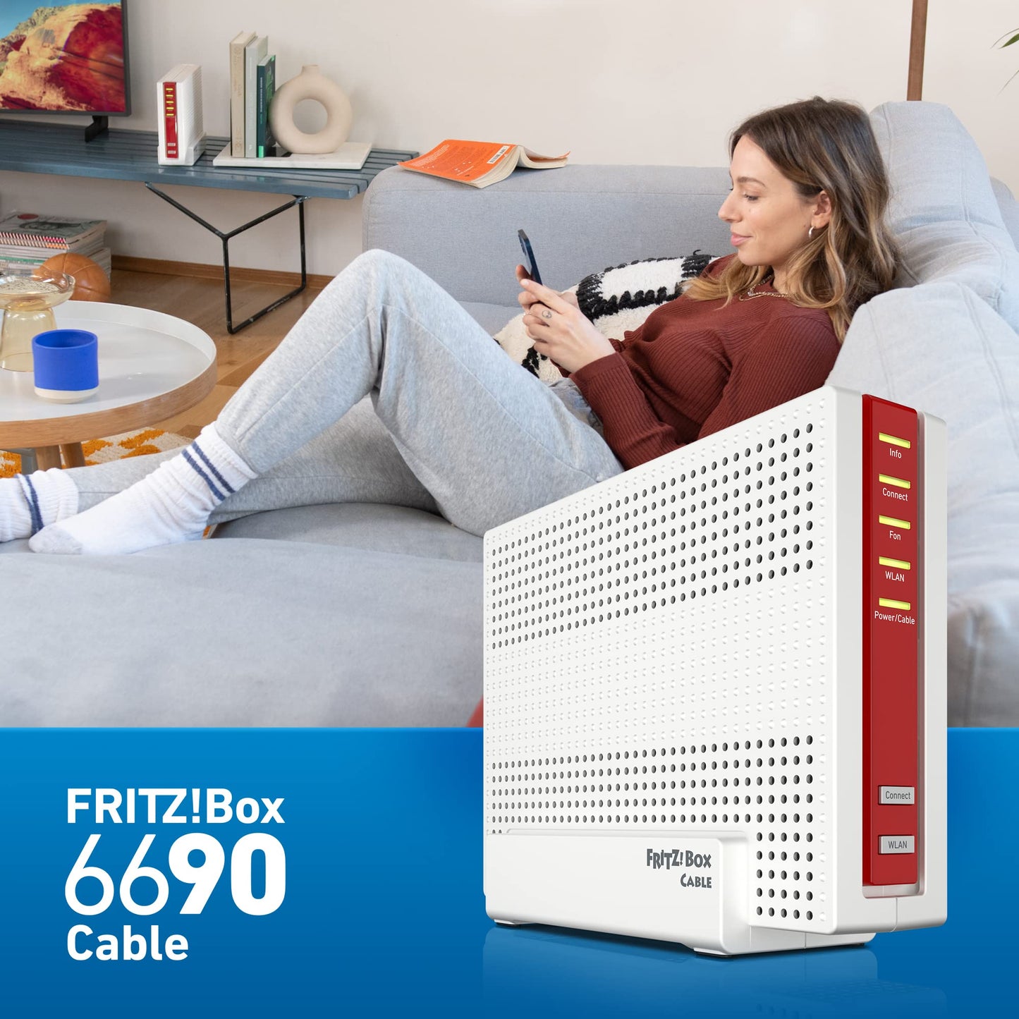 FRITZ!Box 6690 Cable – Wi-Fi 6 Kabelrouter mit DOCSIS 3.1, Mesh & DECT