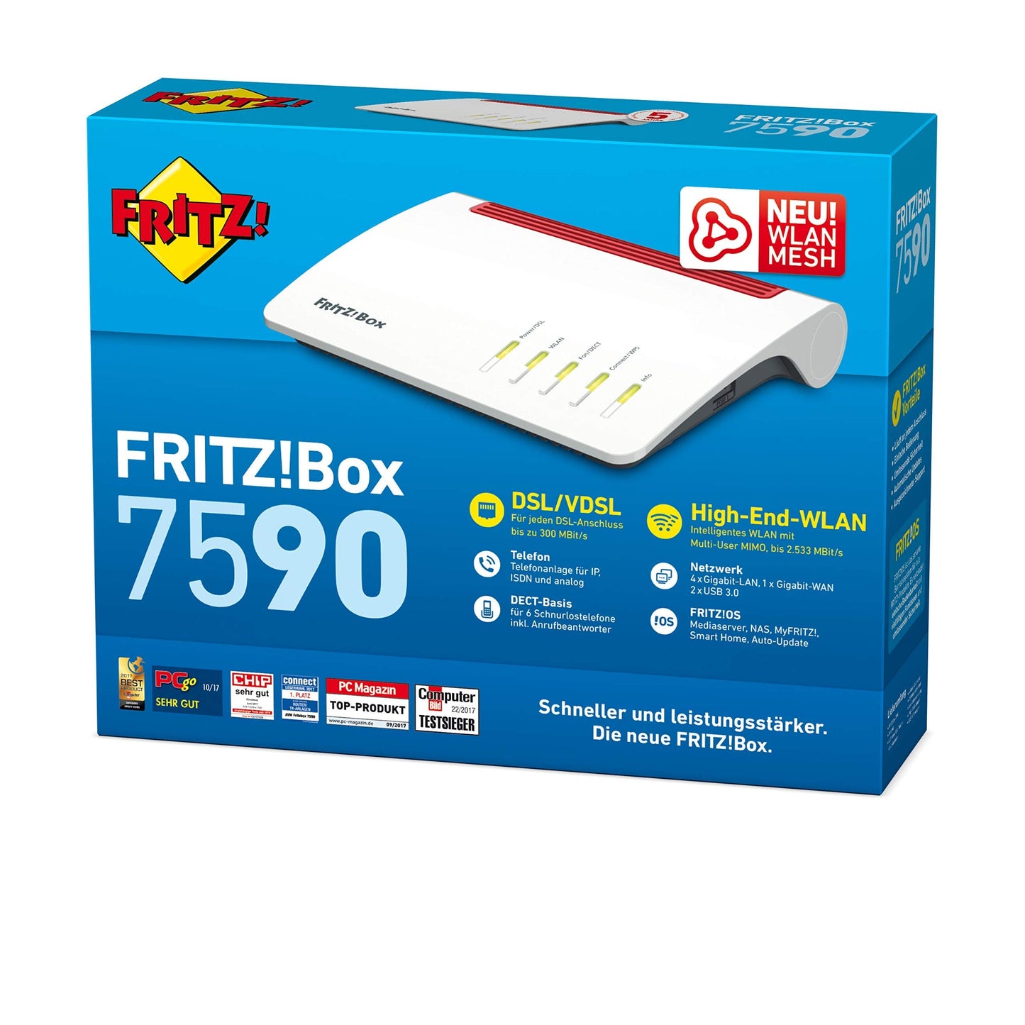 AVM FRITZ!Box 7590 WLAN AC+N Router mit VDSL/ADSL, MU-MIMO & DECT