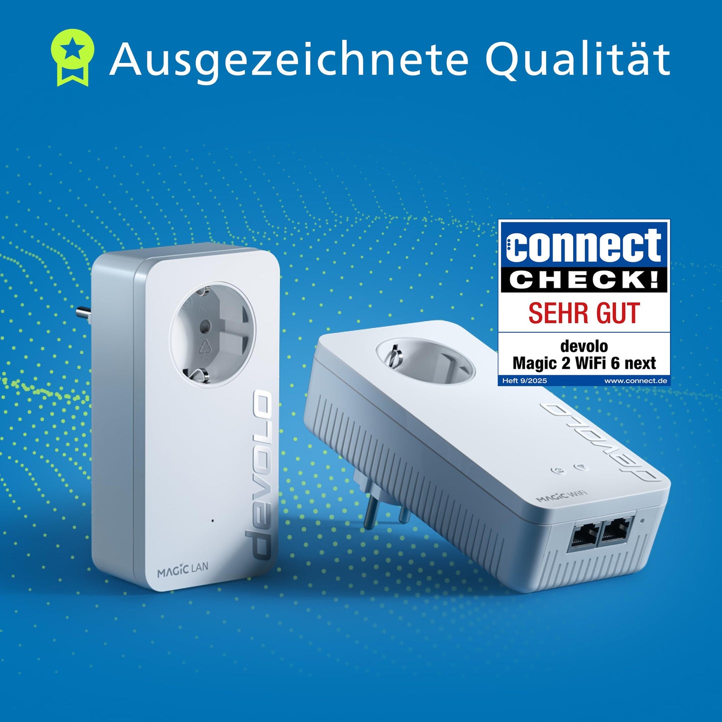 devolo Magic 2 WiFi 6 Starter Kit – WLAN Powerline, bis 3.000 MBit/s, 2x Gigabit-LAN, Mesh